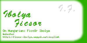 ibolya ficsor business card